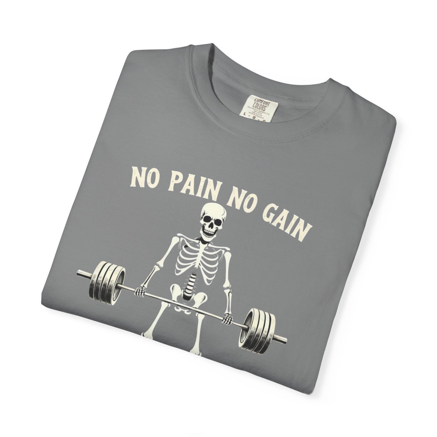 Deadlift Skeleton T-Shirt — “No Pain No Gain” Weightlifting Gym Tee