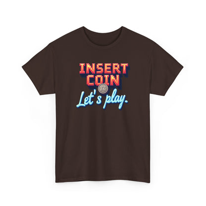 Insert Coin Tee, Let's Play Graphic Shirt, Retro Gamer T-Shirt, Unisex Cotton Tee, Gift for Game Lovers, Casual Wear