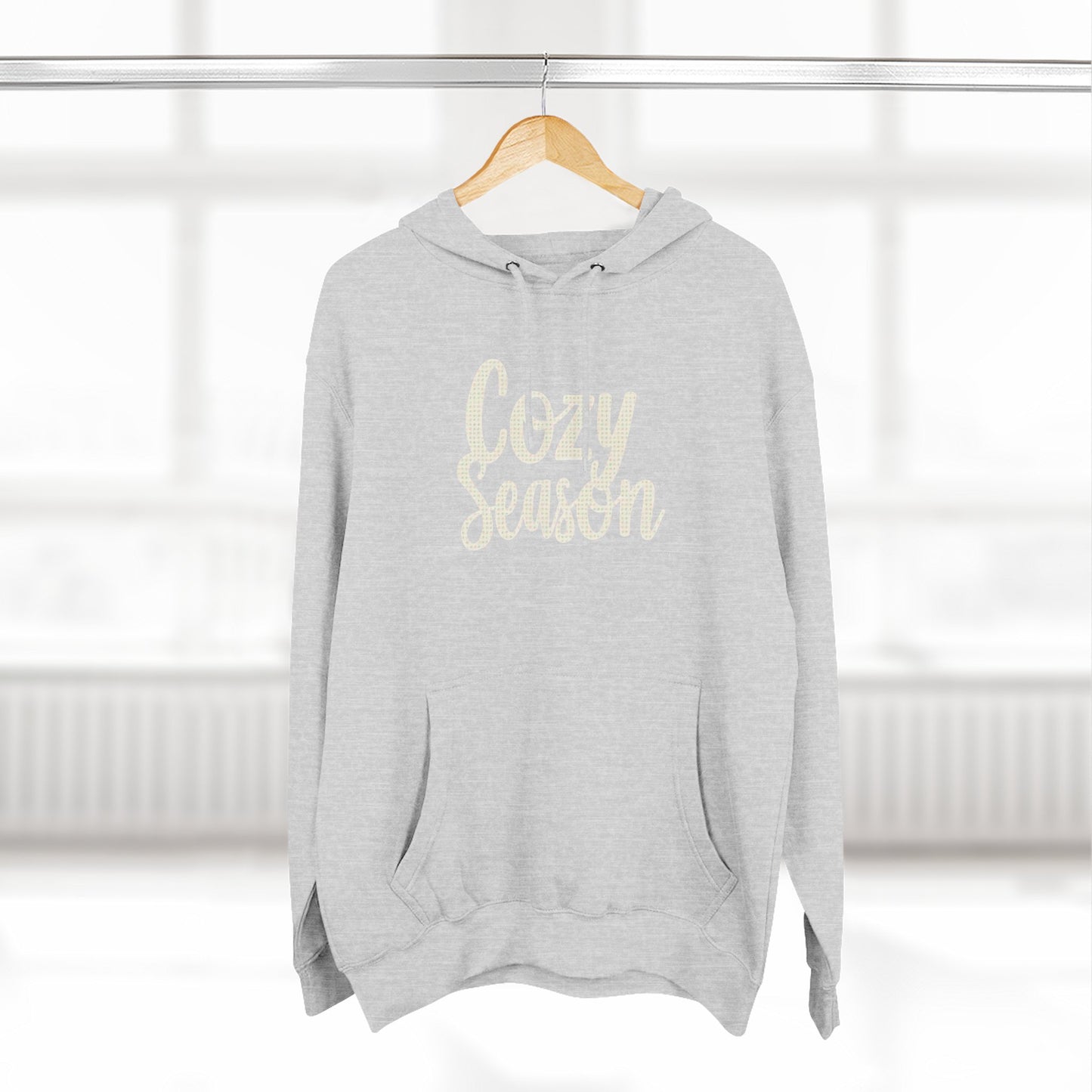 Cozy Season Hoodie — Soft Fleece Pullover with Script Graphic