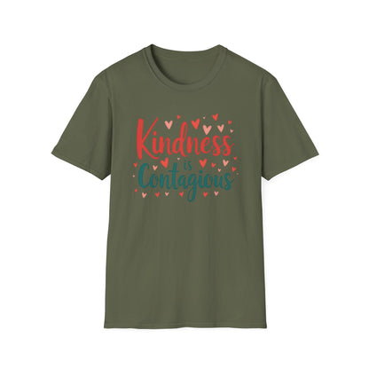 Kindness is Contagious T-Shirt | Unisex Softstyle Tee, Inspirational Apparel, Gift for Friends, Positive Vibes, Everyday Wear - Psychonaut Swag