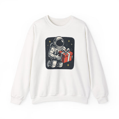 Astronaut holding Gift,  Unisex Heavy Blend™ Crewneck Sweatshirt