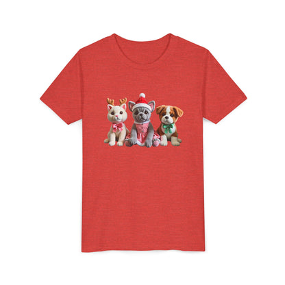 Kids Christmas Puppy Tee — Cute Festive Dogs in Santa Hats