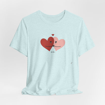 T-Shirt — Cute Kissing Hearts "Us" Valentine Tee