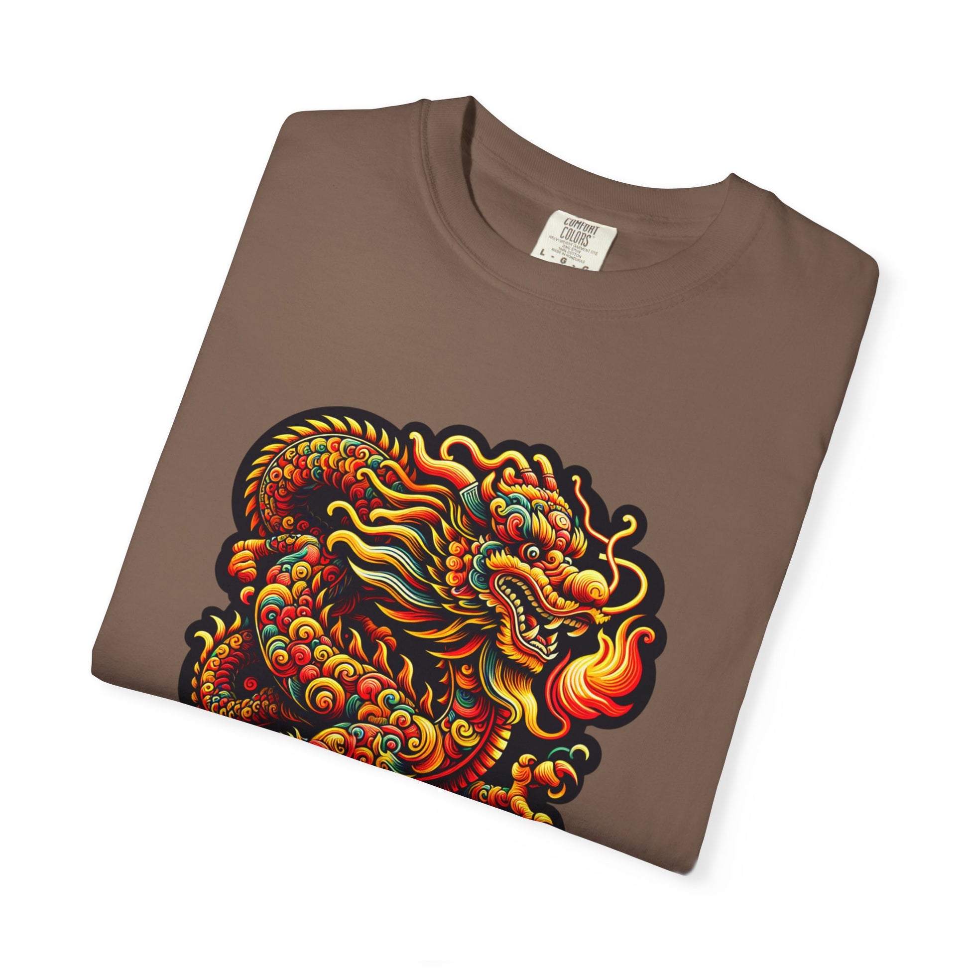 Dragon, Unisex Dragon Graphic T-Shirt - Colorful Garment-Dyed Tee - Psychonaut Swag