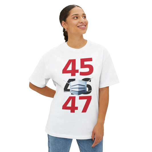 45-47 tee, Unisex Oversized Boxy Tee - Psychonaut Swag