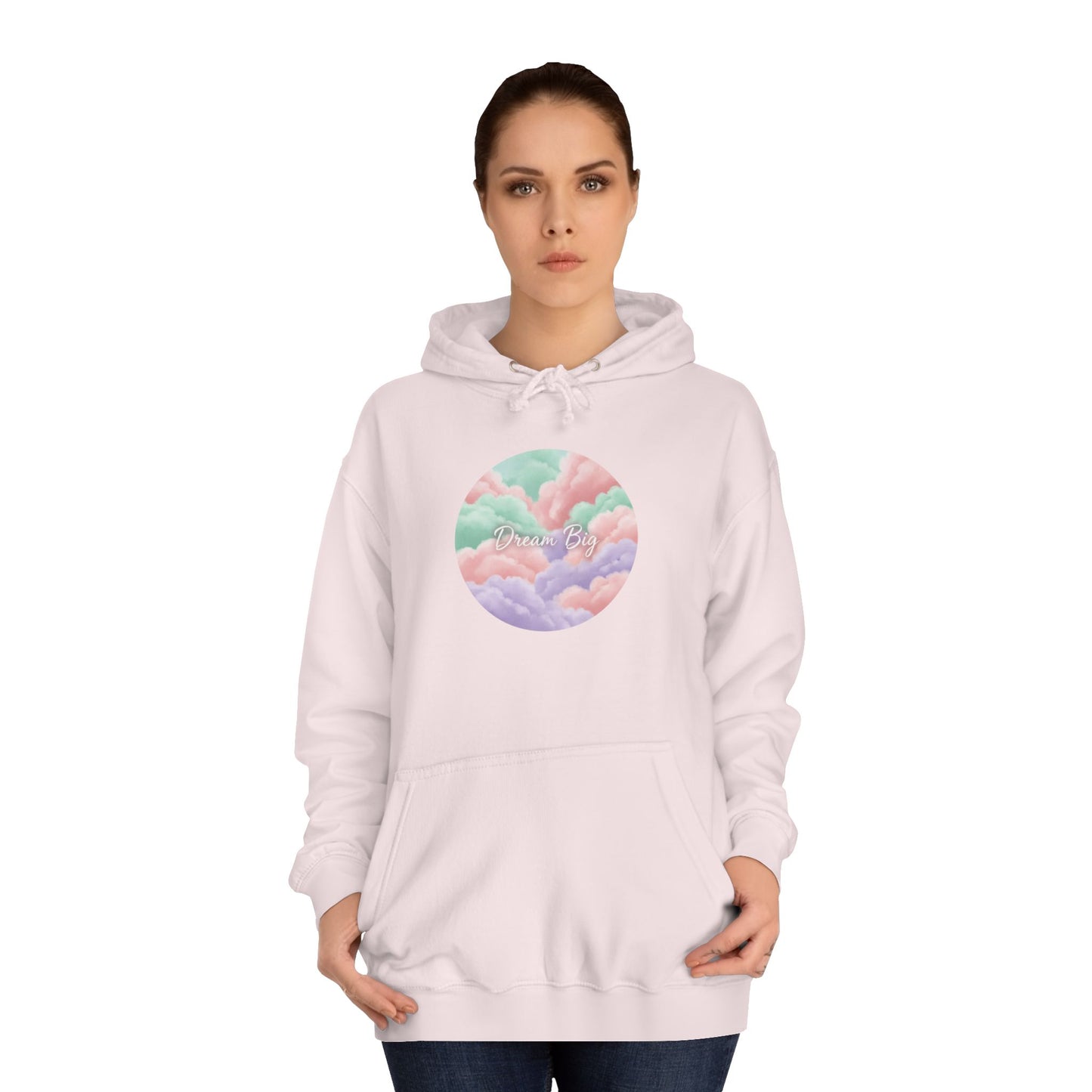 Pastel Cloud Circle Hoodie — Dreamy Vaporwave Pullover for Teens & Students