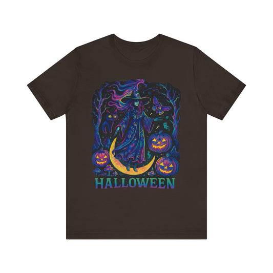 Halloween Witch Graphic Tee, Spooky T-Shirt, Unisex Short Sleeve Shirt, Halloween Costume, Pumpkin Shirt, Fall Festival Apparel