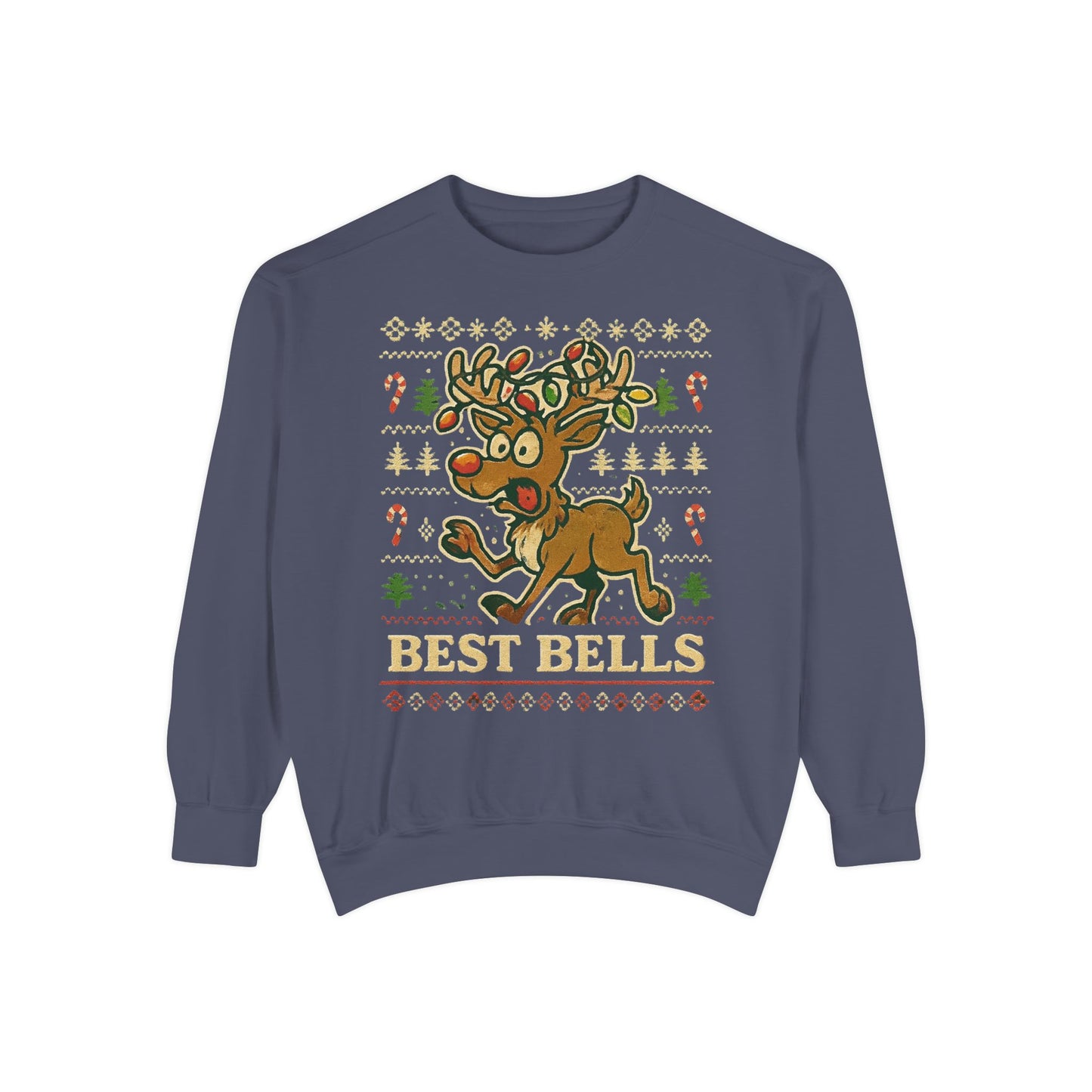 Best Bells Reindeer Sweatshirt Unisex Garment-Dyed Sweatshirt