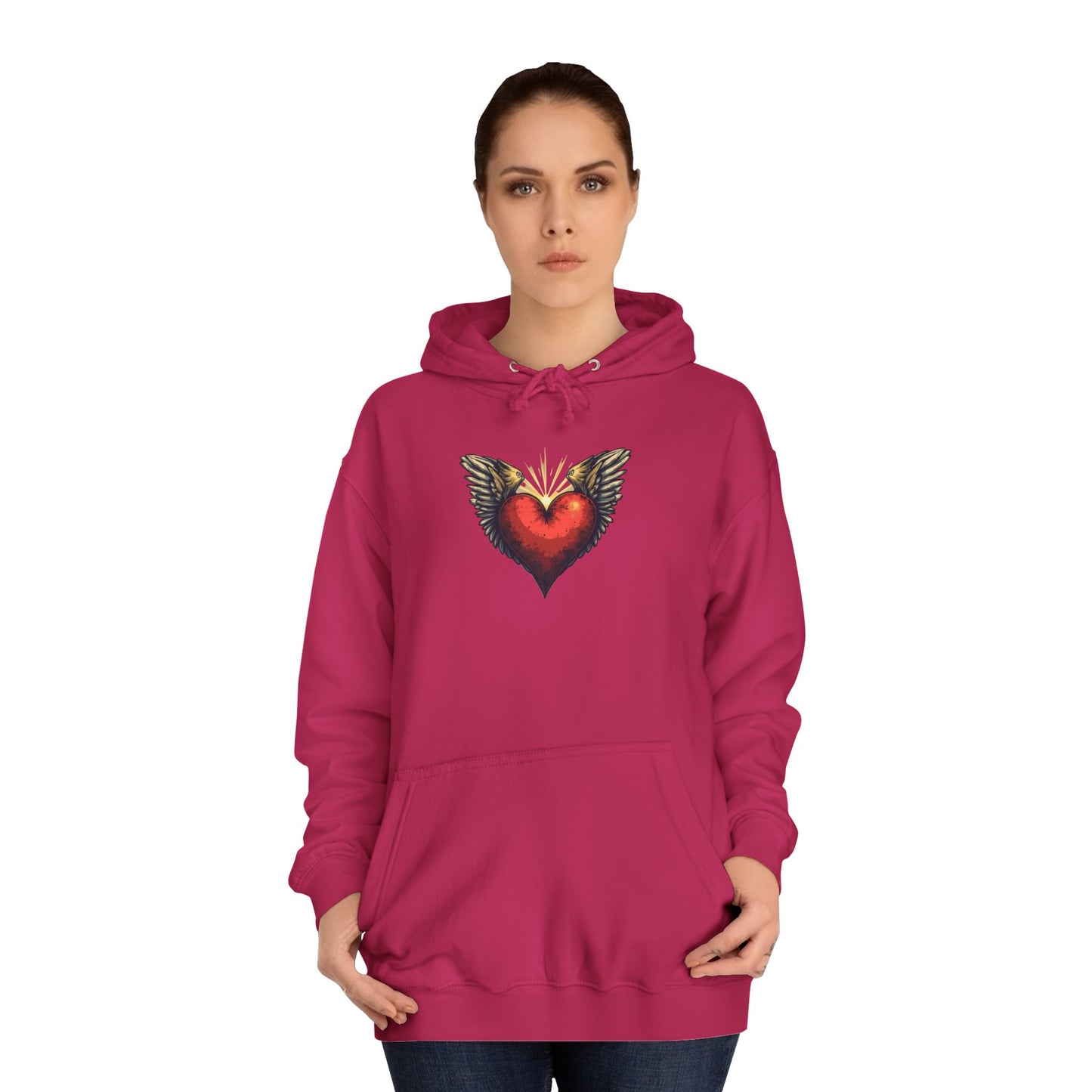 Free Heart, Unisex College Hoodie