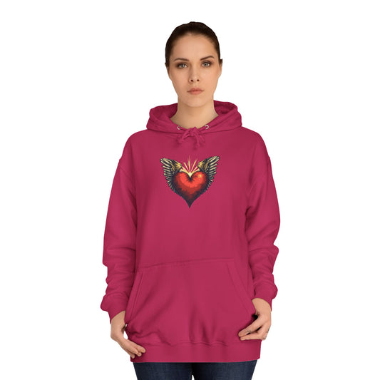 Free Heart, Unisex College Hoodie