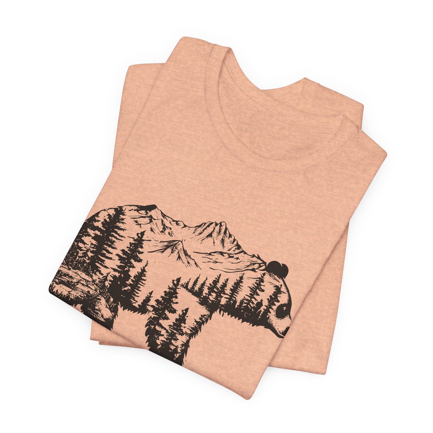 Mountain Bear Graphic Tee — Forest Silhouette Nature T-Shirt