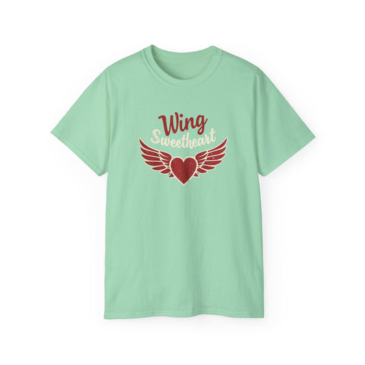 Wing Sweetheart Unisex Ultra Cotton Tee | Cute Graphic Shirt, Valentine's Day Gift, Trendy Casual Wear, Heart Theme Apparel, Unique T-Shirt - Psychonaut Swag