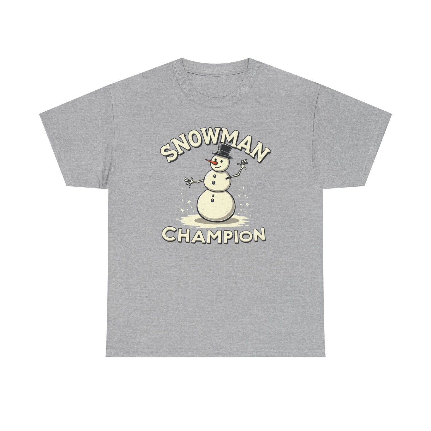 Snowman Champion T-Shirt — Funny Holiday Winter Tee for Snow Lovers