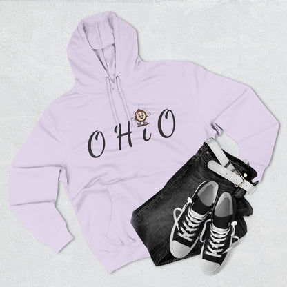 Ohio Script Hoodie with Cute Buckeye Mascot