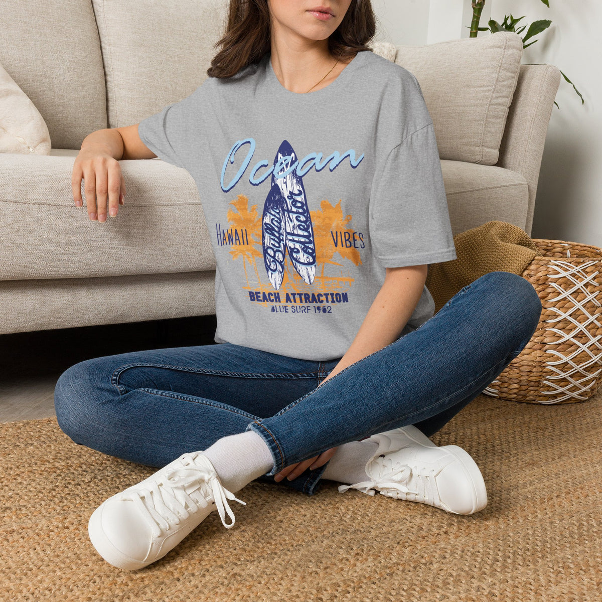 Ocean Surfboard Tee — Hawaii Vibes Beach Attraction T-Shirt