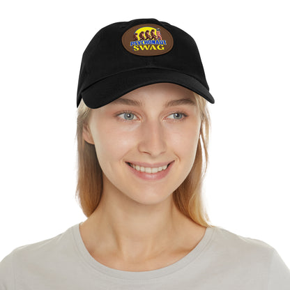 Psychonaut Swag Dad Hat with Leather Patch, Casual Cap for Outdoor Adventures, Fun Gift for Dads, Unique Street Style Hat - Psychonaut Swag