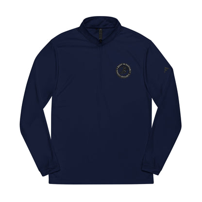Sports Massage, Embroidered Quarter-Zip Pullover — Adidas Performance Long-Sleeve