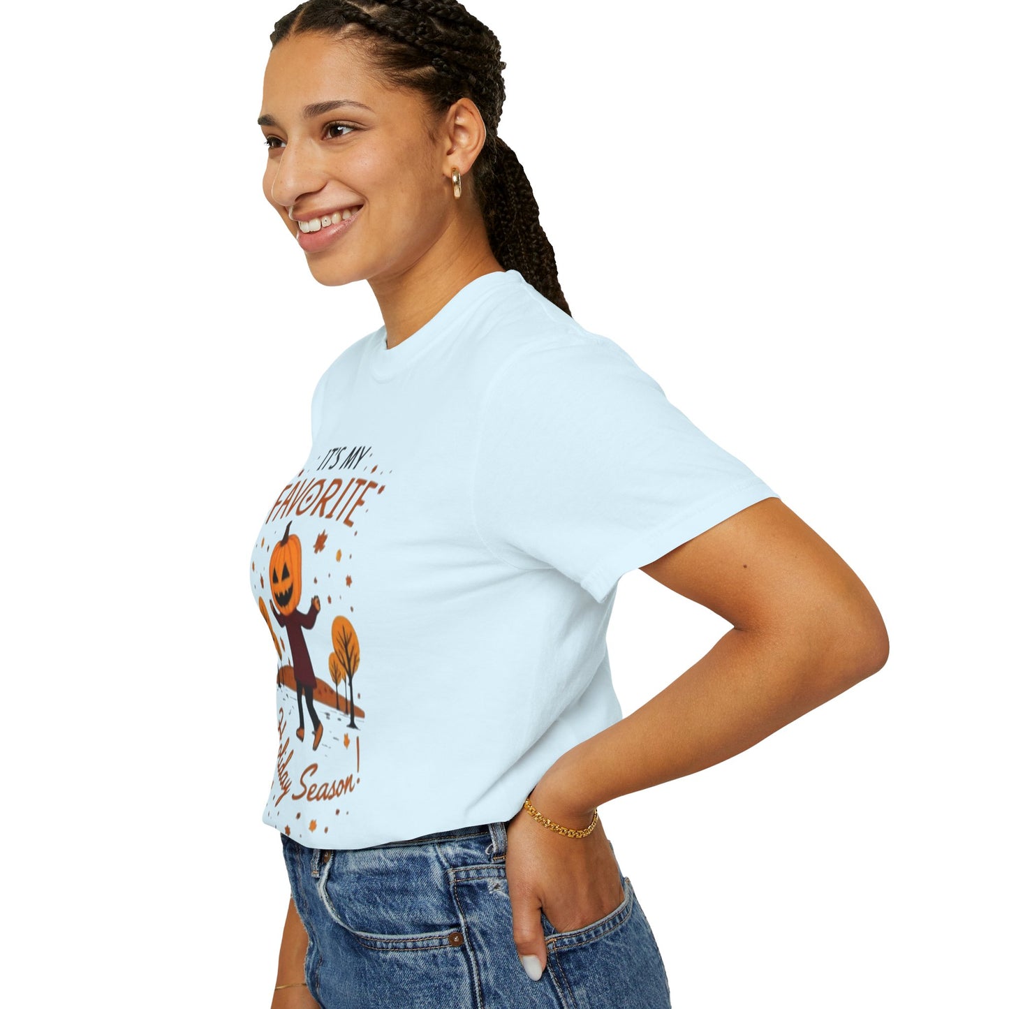 Halloween Pumpkin Head T-Shirt — "It's My Favorite Holiday Season!"