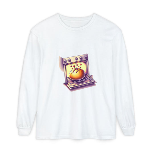 Bun in oven, Unisex Garment-dyed Long Sleeve T-Shirt - Psychonaut Swag