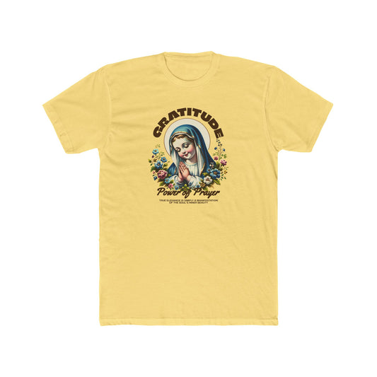 Gratitude Prayer Tee — Vintage Madonna Floral Cotton Shirt