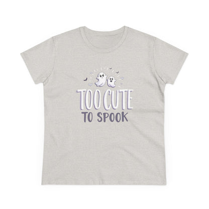Too Cute to Spook Women's Cotton Tee, Halloween T-Shirt, Ghostly Graphic Tee, Casual Fall Apparel, Fun Halloween Outfit