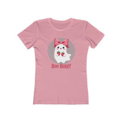 Boo-Berry Ghost Women's Boyfriend Tee | Cute Halloween Shirt, Casual Wear, Fall Fashion, Spooky Season, Trick-or-Treat Graphic Tee