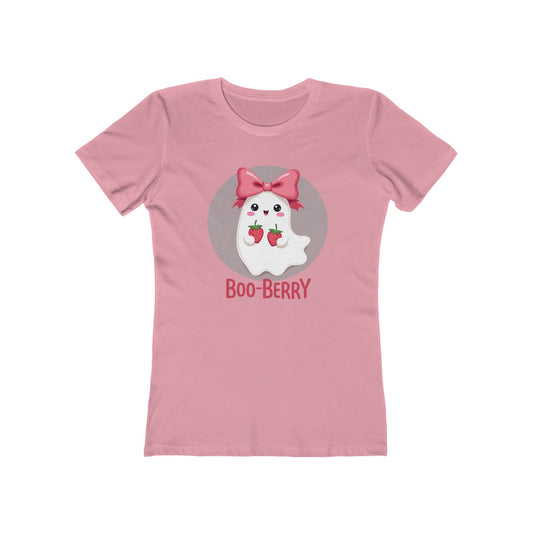 Boo-Berry Ghost Women's Boyfriend Tee | Cute Halloween Shirt, Casual Wear, Fall Fashion, Spooky Season, Trick-or-Treat Graphic Tee