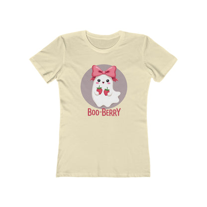 Boo-Berry Ghost Women's Boyfriend Tee | Cute Halloween Shirt, Casual Wear, Fall Fashion, Spooky Season, Trick-or-Treat Graphic Tee