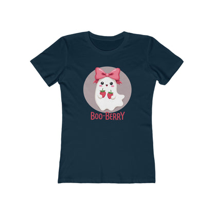 Boo-Berry Ghost Women's Boyfriend Tee | Cute Halloween Shirt, Casual Wear, Fall Fashion, Spooky Season, Trick-or-Treat Graphic Tee