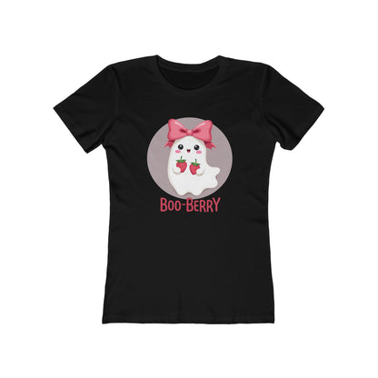 Boo-Berry Ghost Women's Boyfriend Tee | Cute Halloween Shirt, Casual Wear, Fall Fashion, Spooky Season, Trick-or-Treat Graphic Tee