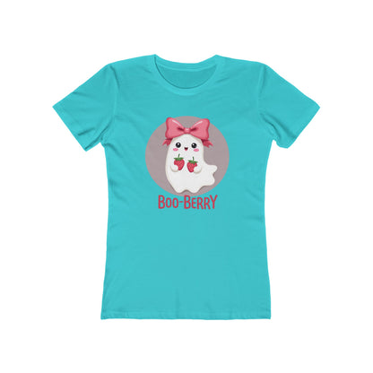 Boo-Berry Ghost Women's Boyfriend Tee | Cute Halloween Shirt, Casual Wear, Fall Fashion, Spooky Season, Trick-or-Treat Graphic Tee