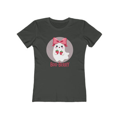 Boo-Berry Ghost Women's Boyfriend Tee | Cute Halloween Shirt, Casual Wear, Fall Fashion, Spooky Season, Trick-or-Treat Graphic Tee
