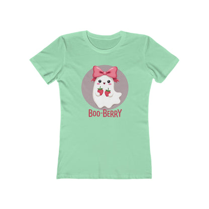 Boo-Berry Ghost Women's Boyfriend Tee | Cute Halloween Shirt, Casual Wear, Fall Fashion, Spooky Season, Trick-or-Treat Graphic Tee