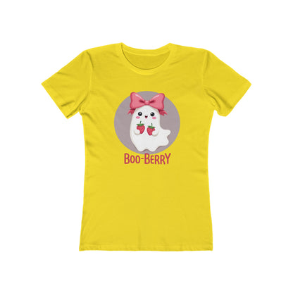 Boo-Berry Ghost Women's Boyfriend Tee | Cute Halloween Shirt, Casual Wear, Fall Fashion, Spooky Season, Trick-or-Treat Graphic Tee