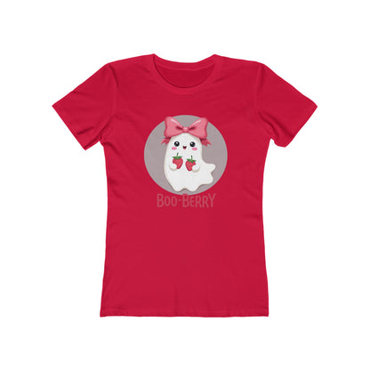 Boo-Berry Ghost Women's Boyfriend Tee | Cute Halloween Shirt, Casual Wear, Fall Fashion, Spooky Season, Trick-or-Treat Graphic Tee