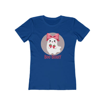 Boo-Berry Ghost Women's Boyfriend Tee | Cute Halloween Shirt, Casual Wear, Fall Fashion, Spooky Season, Trick-or-Treat Graphic Tee