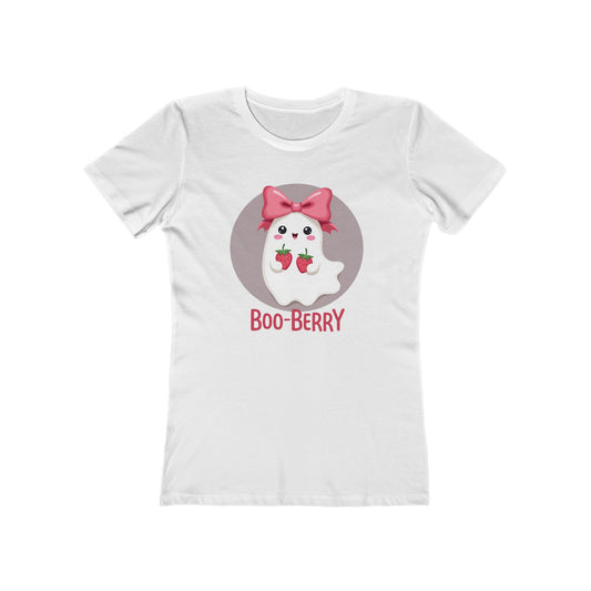 Boo-Berry Ghost Women's Boyfriend Tee | Cute Halloween Shirt, Casual Wear, Fall Fashion, Spooky Season, Trick-or-Treat Graphic Tee