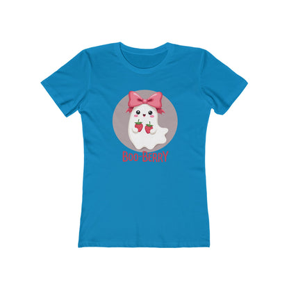 Boo-Berry Ghost Women's Boyfriend Tee | Cute Halloween Shirt, Casual Wear, Fall Fashion, Spooky Season, Trick-or-Treat Graphic Tee
