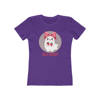 Boo-Berry Ghost Women's Boyfriend Tee | Cute Halloween Shirt, Casual Wear, Fall Fashion, Spooky Season, Trick-or-Treat Graphic Tee