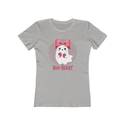Boo-Berry Ghost Women's Boyfriend Tee | Cute Halloween Shirt, Casual Wear, Fall Fashion, Spooky Season, Trick-or-Treat Graphic Tee