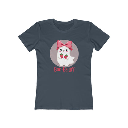Boo-Berry Ghost Women's Boyfriend Tee | Cute Halloween Shirt, Casual Wear, Fall Fashion, Spooky Season, Trick-or-Treat Graphic Tee