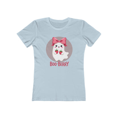 Boo-Berry Ghost Women's Boyfriend Tee | Cute Halloween Shirt, Casual Wear, Fall Fashion, Spooky Season, Trick-or-Treat Graphic Tee