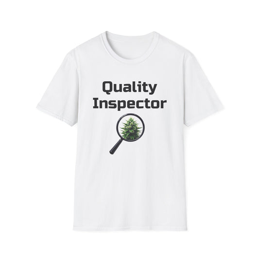 Quality Inspector, Canabis Magnified, Unisex Softstyle T-Shirt, Funny T-Shirt, Gift for Inspectors, Plant Lover Shirt, Unique Graphic Tee, Casual Wear - Psychonaut Swag