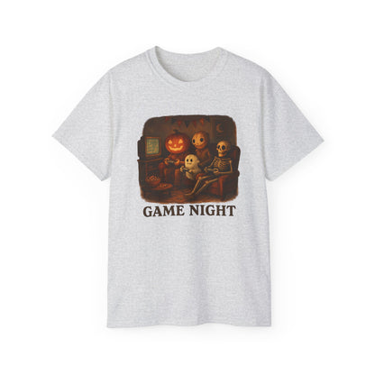 Game Night Tee, Halloween Shirt, Unisex Cotton T-Shirt, Spooky Fun Apparel, Perfect for Gathering and Celebrations