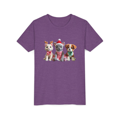 Kids Christmas Puppy Tee — Cute Festive Dogs in Santa Hats