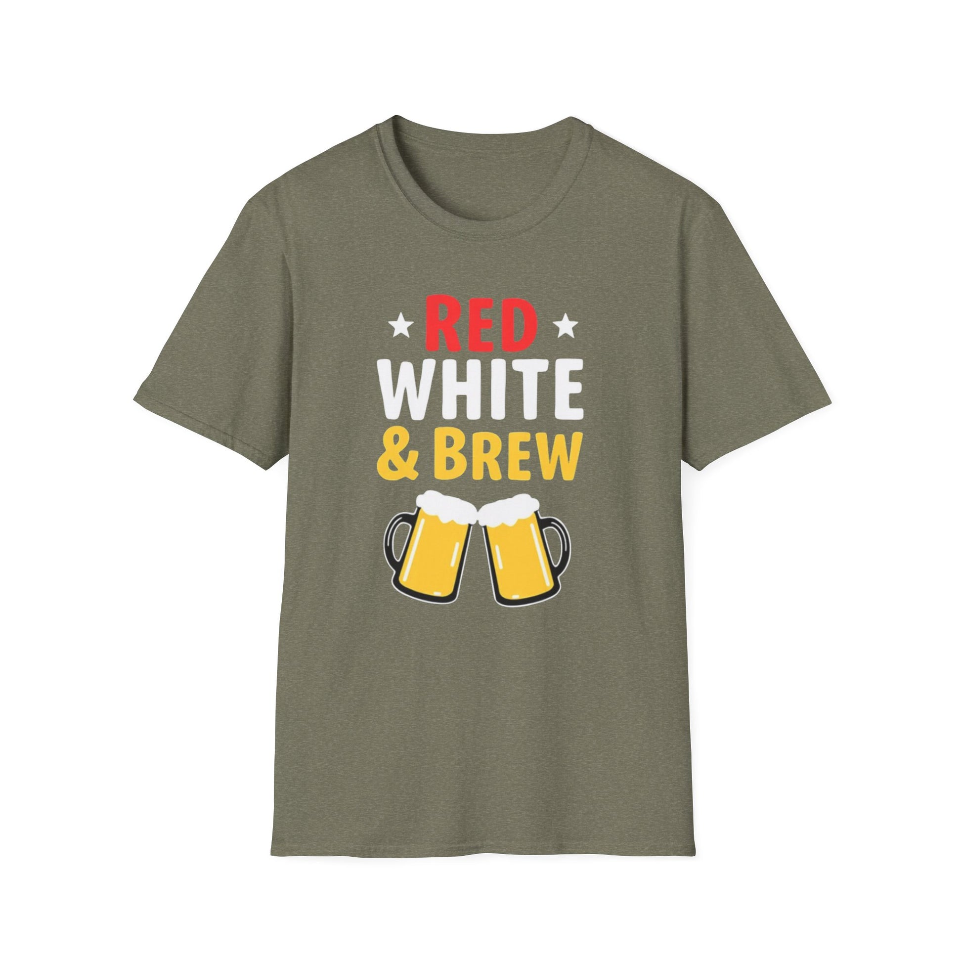 Red White & Brew Shirt, Gift for Dad, Fourth of July Apparel, BBQ Party Wear - Psychonaut Swag
