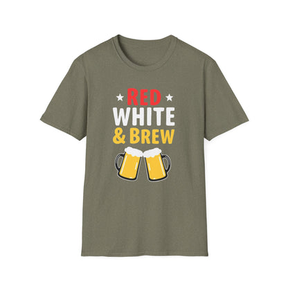 Red White & Brew Shirt, Gift for Dad, Fourth of July Apparel, BBQ Party Wear - Psychonaut Swag