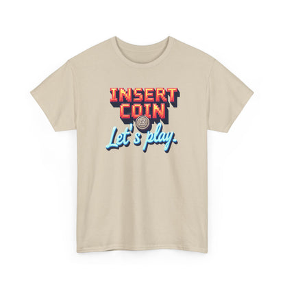 Insert Coin Tee, Let's Play Graphic Shirt, Retro Gamer T-Shirt, Unisex Cotton Tee, Gift for Game Lovers, Casual Wear