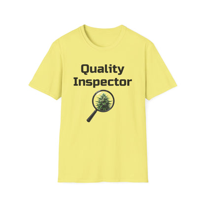 Quality Inspector, Canabis Magnified, Unisex Softstyle T-Shirt, Funny T-Shirt, Gift for Inspectors, Plant Lover Shirt, Unique Graphic Tee, Casual Wear - Psychonaut Swag