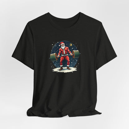 Jacked Santa Weightlifting, Unisex Jersey Short Sleeve Tee